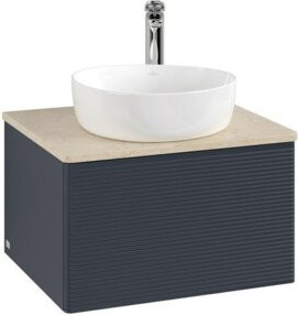 V&B Waschtischunterschrank Antao mit Frontstruktur, Mattweiß lackiert, B/T/H: 60 x 36 x 50 cm - Bild 1