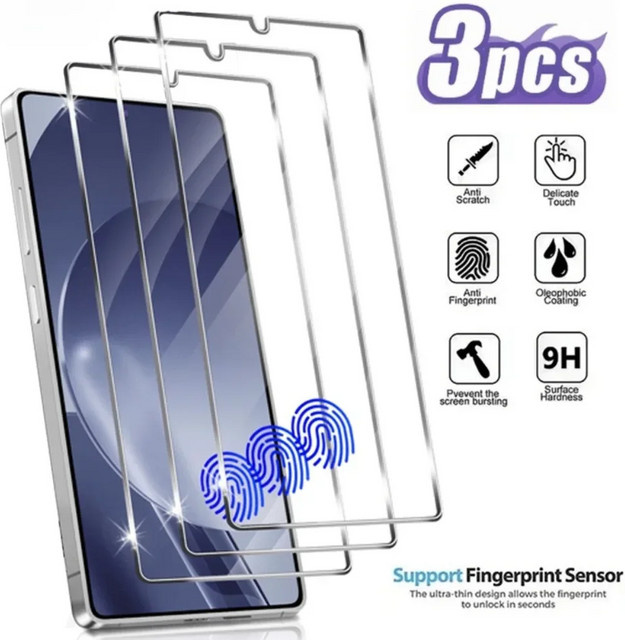 3er-Pack Ultra HD Panzerglas-Displayschutz für Samsung Galaxy S25 S24 S23 S22 S21 Ultra Plus FE, transparent und sturzsicher - Bild 1