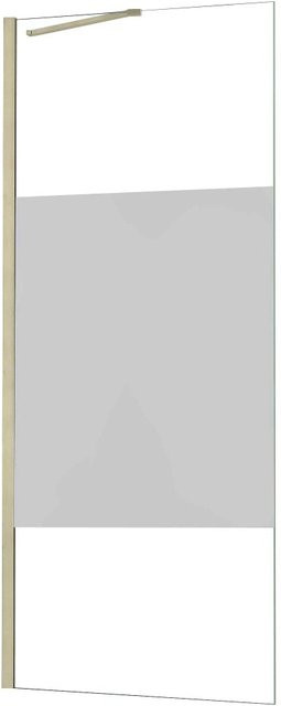 AICA Walk-in Duschwand mit Milchstreifen und Stabilisierungsstange, 8mm Nano Glas, B: 85 cm, H: 200 cm - Bild 1