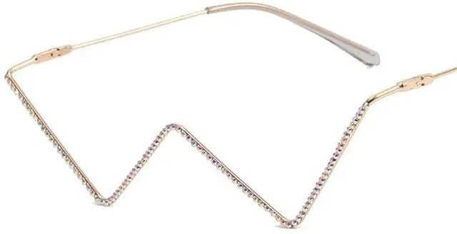 Yiran glasses Brillenrahmen, randlos, hexagonal, Titanium, Unisex, Gold Silber - Bild 1