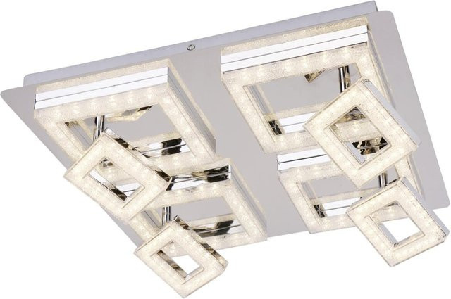 POCOline Deckenleuchte Timo LED in Chrom und Transparent, quadratisch aus Metall und Acryl, B/L: 44 x 44 cm - Bild 1
