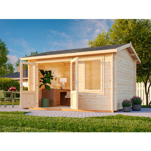 Palmako Gartenhaus Iris aus Fichtenholz in Grau-Anthrazit mit Satteldach, B/T/H: 404 x 340 x 260 cm - Bild 3