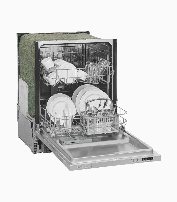 EGSP56012-E-030E Geschirrspüler in Silber, Einbaugerät aus Edelstahl mit Schnellprogramm und höhenverstellbarem Oberkorb - Bild 1