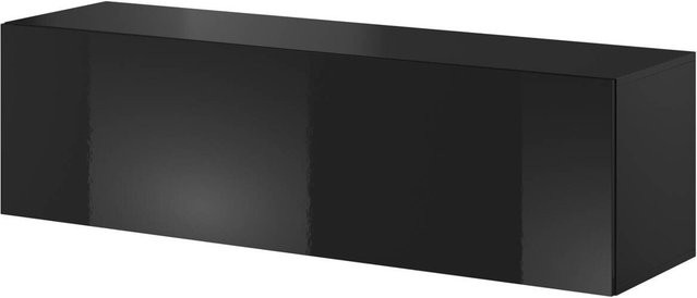 Modernes TV-Lowboard WIPMEB in Schwarz Glanz mit Soft-Close-Schubladen, B/H/T: 140 x 40 x 38 cm - Bild 1