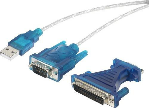 Renkforce USB 1.1 Adapter mit vergoldeten Steckkontakten, Farbe Blau, Länge: 40 cm - Bild 1