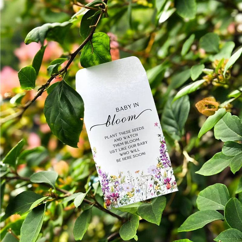 50 Stück Let Love Grow Samenpakete als Hochzeitsgastgeschenk mit weißen Kraftpapier-Umschlägen und Sichtfenster - Bild 4