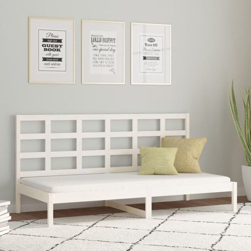 vidaxl Tagesbett aus Massivholz Kiefer in Weiß, B/T/H: 200 x 80 x 85,5 cm - Bild 1