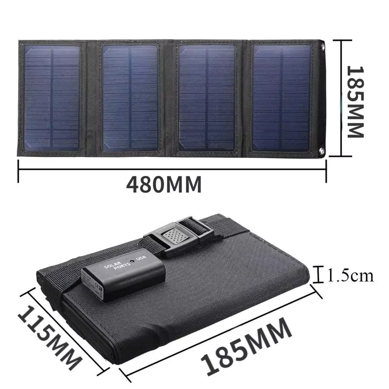 Tragbares Solarpanel 200W mit USB-A und USB-C Anschlüssen in Schwarz für Camping und Wandern - Bild 4
