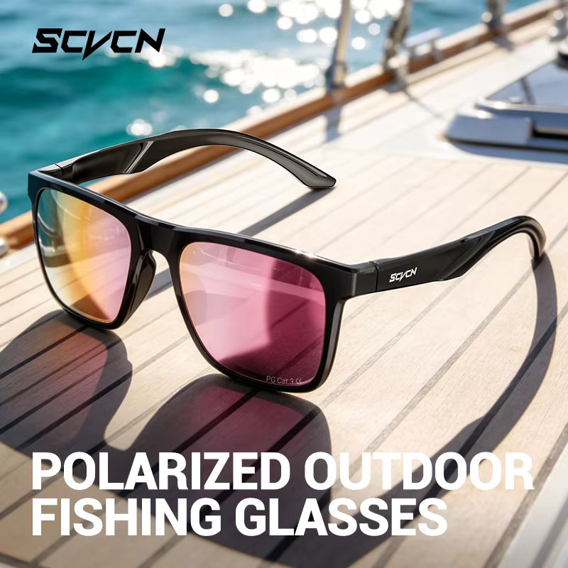 SCVCN Sonnenbrille Sport, Vollrand, Kunststoff, Schwarz, Unisex - Bild 5