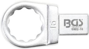 BGS Einsteck-Ringschlüssel 16 mm aus Chrom-Vanadium in Silber mit 9 x 12 mm Aufnahme - Bild 1