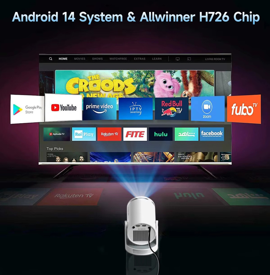 Magcubic HY320Pro Full HD Projektor mit Autofokus, Android 14 und 8K-Unterstützung, Weiß - Bild 4