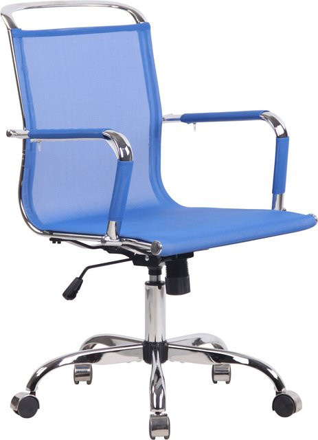TPFLiving Bürostuhl Barney Mesh in Blau mit Armlehnen und Rollen, B/T/H: 62 x 58 x 103 cm - Bild 1