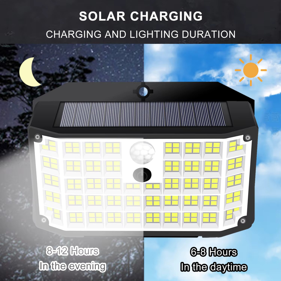 Solarleuchten für Außen mit Bewegungssensor, IP65 wasserdichte Solar-Wandleuchten in Schwarz für Garten, Terrasse und Balkon - Bild 3