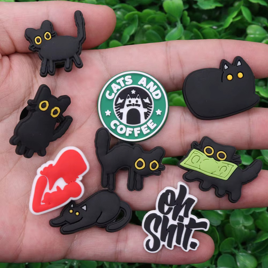 Happye&TiTi Schuh Charms, Schwarze Katze, Grüne Augen, Kinder, Frauen - Bild 2