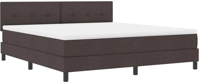 vidaXL Boxspringbett mit Matratze und Taschenfederkern in Braun, B/T/H: 180 x 200 x 88 cm - Bild 1