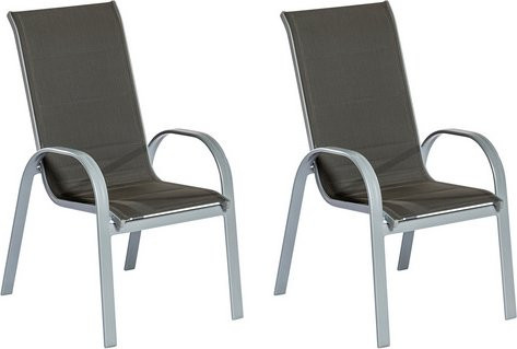 Merxx Gartenmöbelset Amalfi 2er-Set aus Textil und Aluminium in Anthrazit und Silber - Bild 2