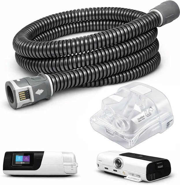 SALORIE Beheizter CPAP Schlauch für Airsense 11 und Aircurve 11 mit Wasserkammer-Tank in Grau - Bild 1