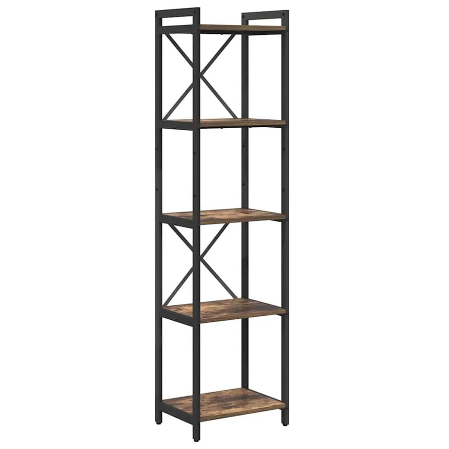 vidaXL Bücherregal in Rauchereiche und Schwarz im Industriallook, B/T/H: 40 x 30 x 155 cm - Bild 2