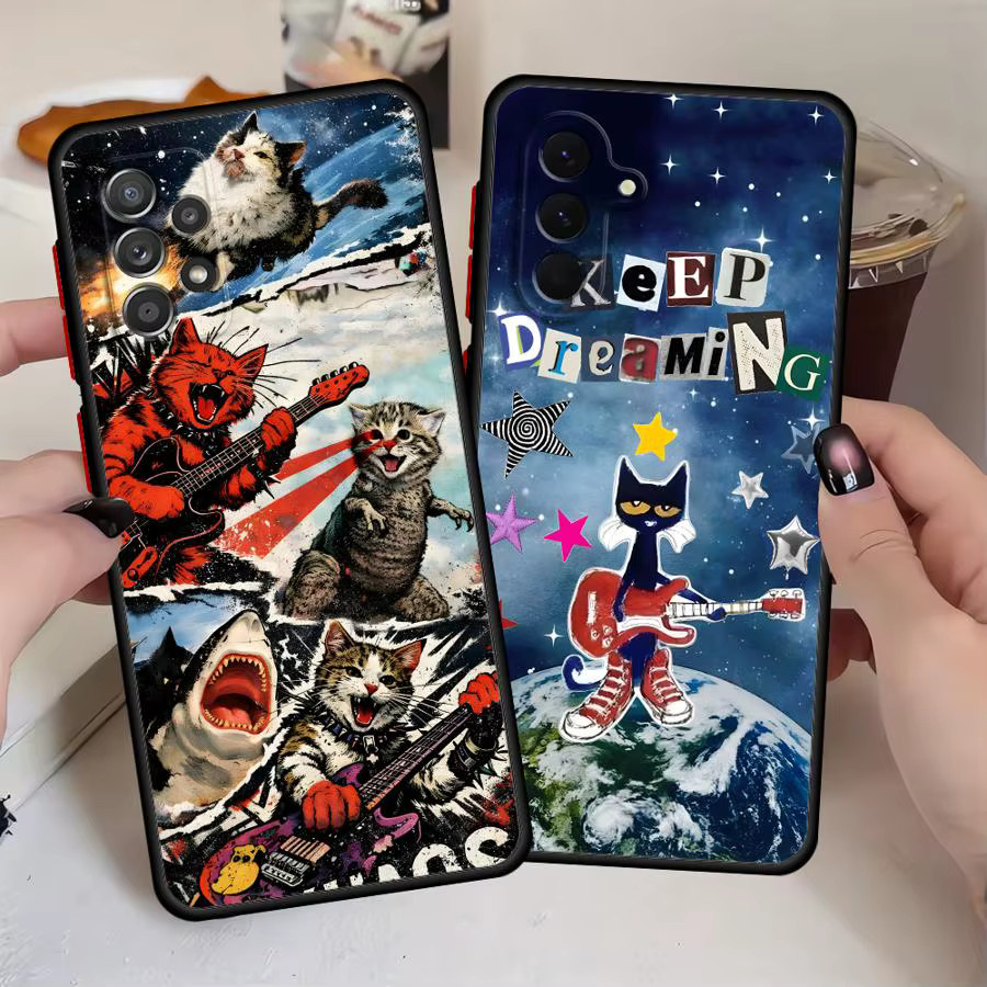 Handyhülle mit Cartoon-Katzen-Design für Samsung Galaxy A-Serie in Multicolour - Bild 2