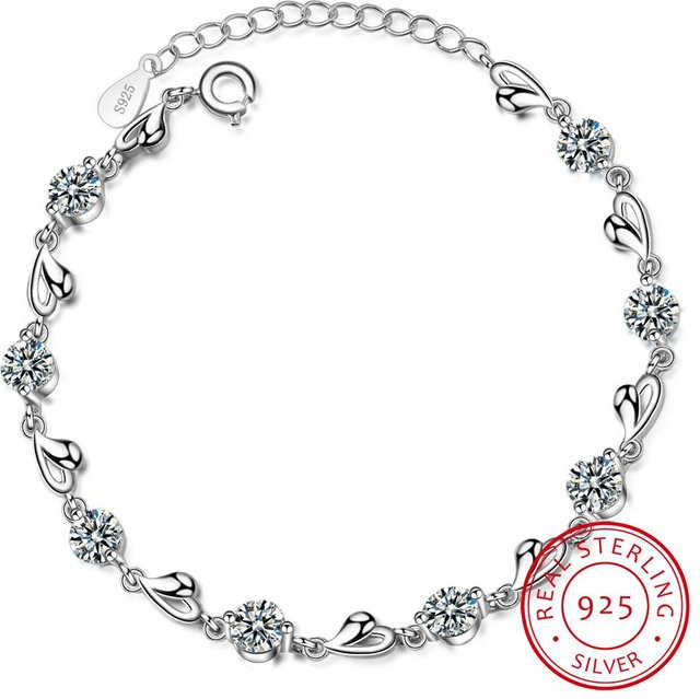 Armband 925 Silber, Zirkonia, Damen, Herzform - Bild 1