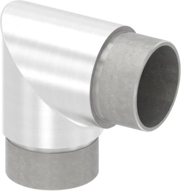 FeNau Eckbogen aus V2A Edelstahl für Rohr Ø 42,4 x 2,0 mm, 90 Grad Kurz, matt Silber - Bild 1