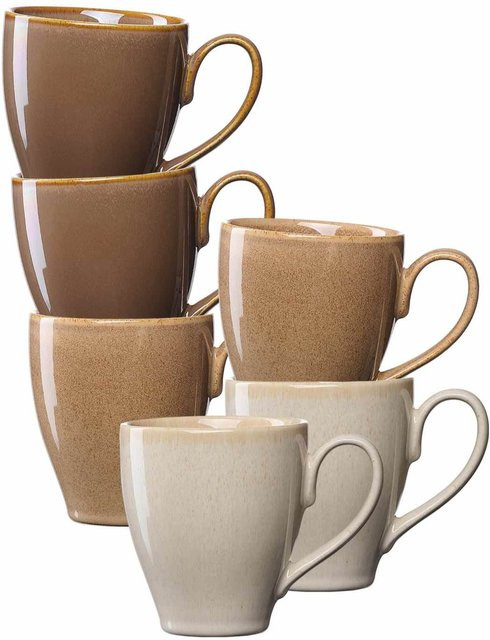 Ritzenhoff & Breker Kaffeebecher Sahara aus Keramik, Braun, 6er Set, 400 ml - Bild 1