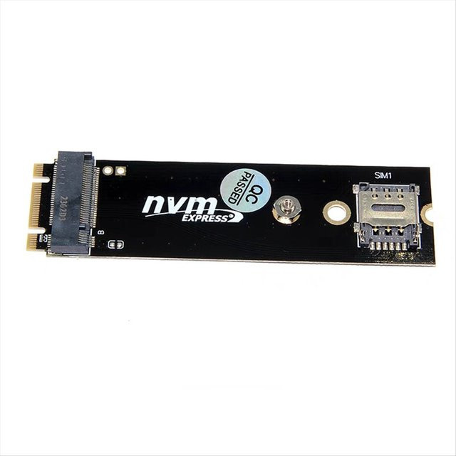 A10I M.2 B-Key zu PCIe Adapter Riser mit SIM-Kartensteckplatz für 4G 5G LTE Netzwerkmodule, Schwarz - Bild 1