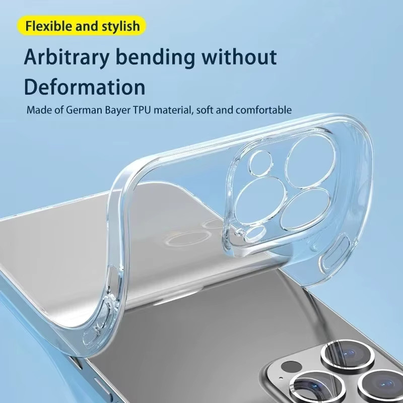 Transparente Silikon Handyhülle aus weichem TPU für iPhone 11 12 13 14 15 16 Pro Max Plus Mini - Bild 5