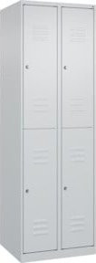 C+P Doppelstock-Spind Classic PLUS mit 2 Abteilen, Grau, H x B x T: 185 x 60 x 50 cm - Bild 1