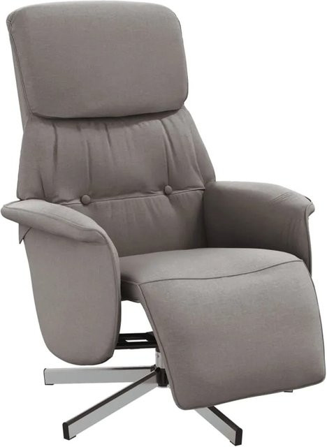 vidaXL Relaxsessel mit Fußteil in Taupe aus Stoff mit 360-Grad-Drehfunktion und verstellbarer Rückenlehne - Bild 1