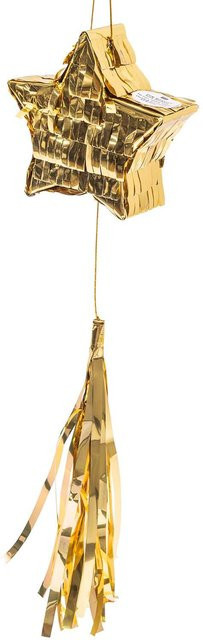 Rico Design Mini-Pinata Stern mit Quaste in Gold, B/T/H: 10,5 x 10,5 x 3,5 cm - Bild 1