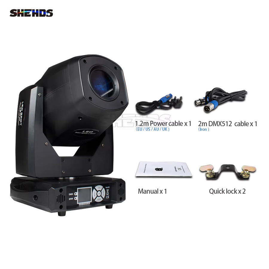 SHEHDS 160W 3in1 LED Moving Head DMX512 Spotlight Beam Wash Spot in Schwarz - Bild 3