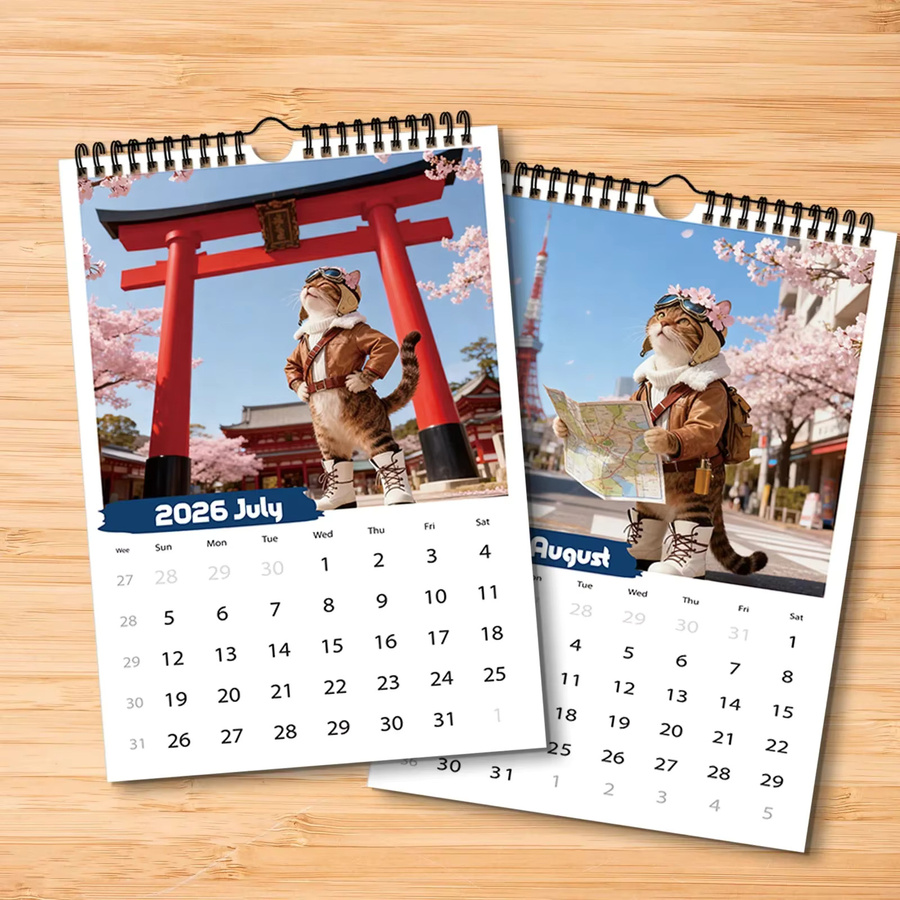 Kalender 2026 mit Katzenmotiv in Multicolor - Bild 4