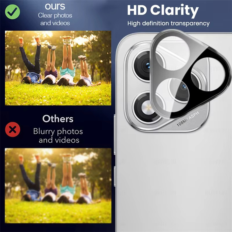 Honor 400 Lite 5G 3D gehärtete Glas Rückseiten-Objektivschutzfolie in Transparent - Bild 4