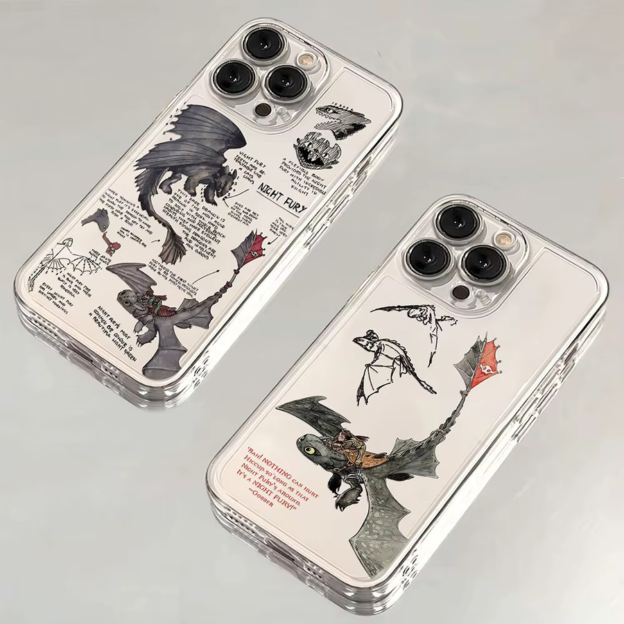Transparente Handyhülle mit niedlichem Zahnloser Drachen Motiv für Samsung Galaxy S26 S25 S24 S23 S22 S21 S20 Note20 Note10 Plus Ultra Lite Edge 5G - Bild 2