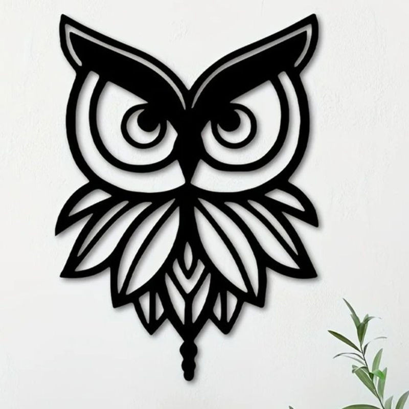 Hello young Wanddekoration Eule aus Metall in Schwarz, moderne Wandkunst für dein Zuhause - Bild 1