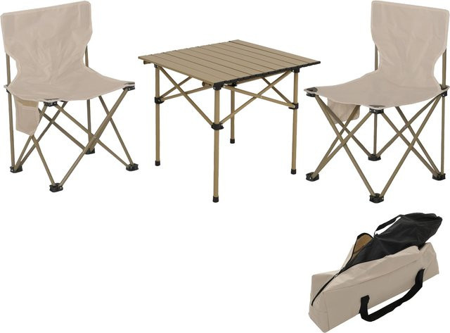 MCW Campingset N50 mit Tisch und 2 Klappstühlen aus Metall in Weiß - Bild 1