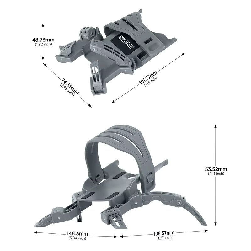 DJI Mini 5 Pro Faltbares Fahrwerk in Grau mit höhenverlängertem Beinschutz und Schnellverschluss - Bild 2