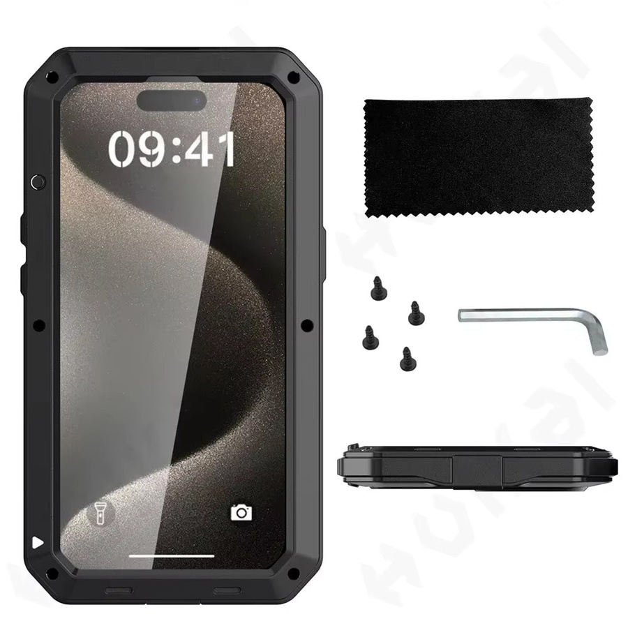 Stoßfeste Heavy Duty Metall Schutzhülle für Apple iPhone in den Farben Silber und Schwarz - Bild 3