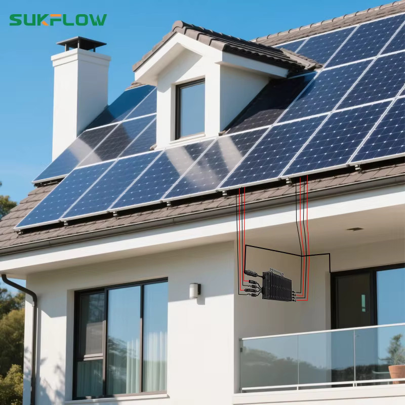 Sukflow Mikro-Wechselrichter 2400W mit WiFi-App-Kompatibilität für dein Solarenergiesystem, Schwarz - Bild 3