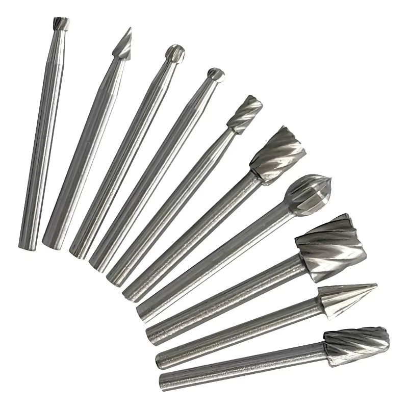YUKU 10er Set HSS Gravurwerkzeug aus Schnellarbeitsstahl in Silber für Holzbearbeitung und DIY-Schnitzarbeiten - Bild 2