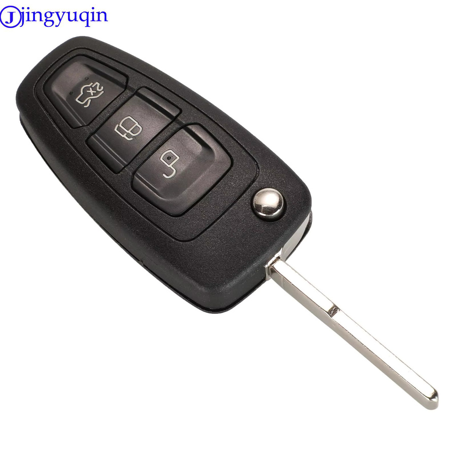 Jingyuqin Remote Autoschlüssel für Ford Focus und Fiesta mit 433 MHz ID60/ID63 Chip, Farbe: Schwarz - Bild 2