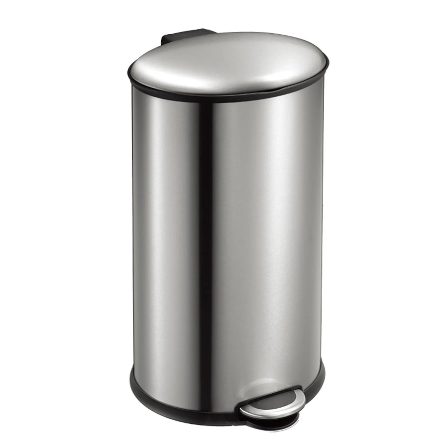 PROREGAL Ellipsenförmiger Treteimer aus gebürstetem Edelstahl in Silber, 40 Liter, H x B x T: 68 x 35,5 x 39,6 cm - Bild 2