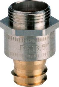 Flexa Metallverschraubung AD21/M20x1,5 LI-M 5010.012.020 aus Messing und Stahl in Silber und Messingfarben - Bild 1