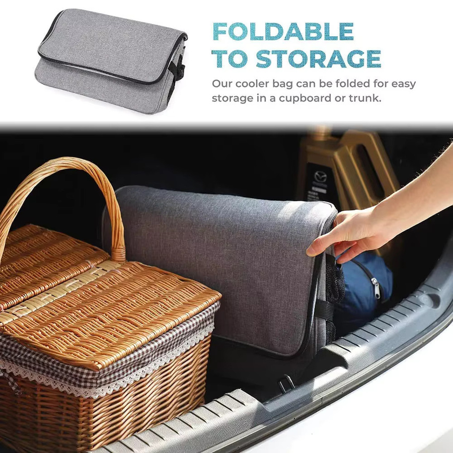 LISM Isolierte Kühltasche in Grau mit 32L Volumen für Camping und Picknick - Bild 3