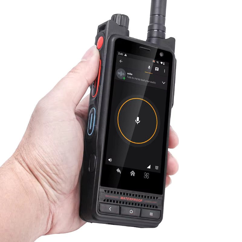 Uniwa P8 DMR/Analog Dual-Mode Smart Walkie-Talkie mit Touchscreen, Android 14, Wasserdicht, 5000mAh, UHF & VHF Dual-Band, Schwarz - Bild 2
