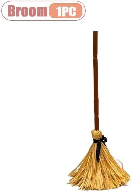 MARKET-3 Leuchtender Hexenbesen mit Geräusch und Selbstsprungfunktion für Halloween-Dekoration, Braun - Bild 1
