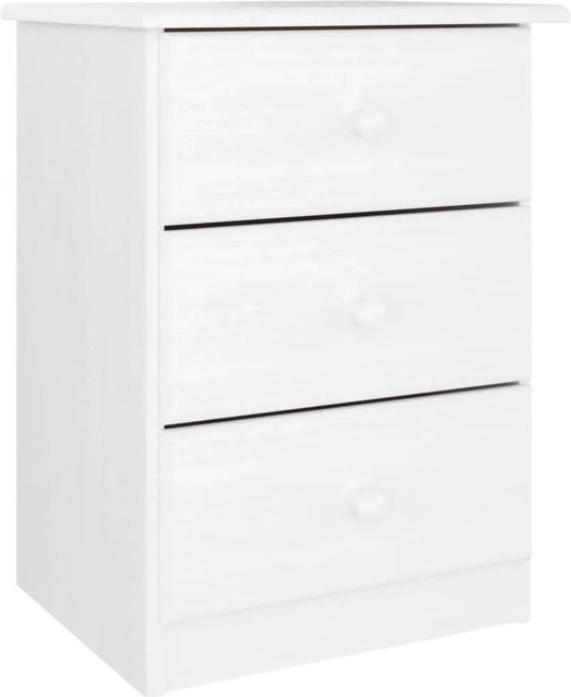 vidaXL Nachttisch ALTA aus massivem Kiefernholz in Weiß, B/T/H: 41 x 35 x 55 cm - Bild 1