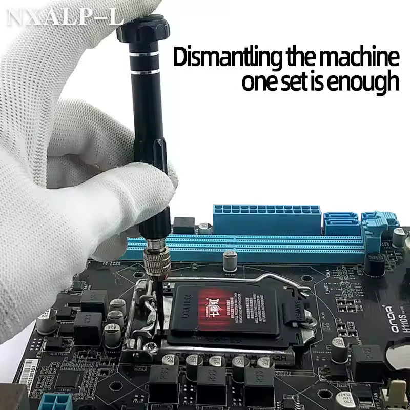 5-in-1 Magnetischer Uhrenreparatur-Schraubendreher aus Legierung in Schwarz für Uhrmacher und Elektronik-Reparaturen - Bild 2