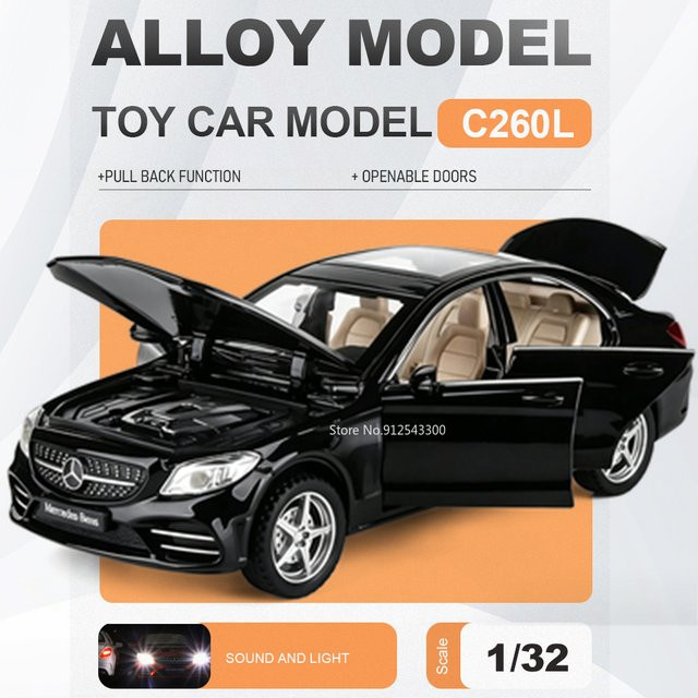 RMZ city C260L E300L Automodell-Spielzeug, 1:32 Maßstab, mit öffnenden Türen, Rückziehfunktion, Gummireifen - Bild 1